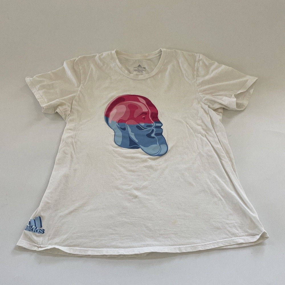 Adidas T-Shirt Mens Amplifier Graphic‎ Tee Short Sleeve Shirt White Size XL